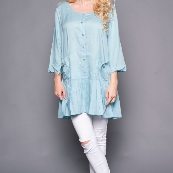 Blue Mist Ruffle Tunic - Picture 2 of 3